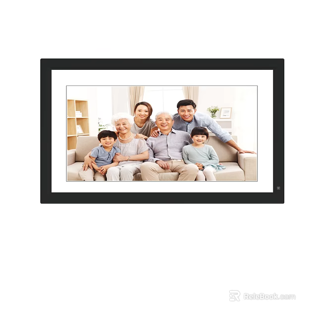 Happy Multi Generation Family Photo Framed in Living Room Setting 3d model 