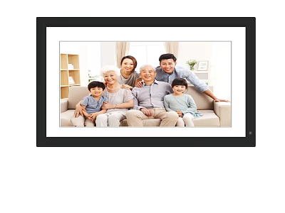 Happy Multi Generation Family Photo Framed in Living Room Setting 3d model