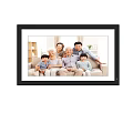 Happy Multi Generation Family Photo Framed in Living Room Setting