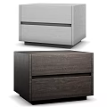 Modern Two Wooden Bedside Tables With Different Colors And Drawer Design For Bedroom