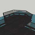 Black Pergola Structure With Lattice Top And Decorative Columns For Outdoor Garden