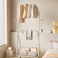Cozy Bedroom Clothes Rack With Hanging Clothes Scarf And Room Decor Blinds