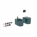 Modern Teal Toilet Design With Matching Sink Sleek Faucet And Contemporary Style