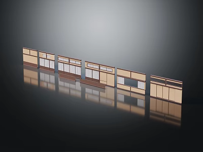 Various Cabinet Door Designs Featuring Wooden Frames And Glass Panels On 3d model