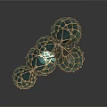 Three Decorative Balls in Handwoven Jute Net Sacks for Home Decoration Items