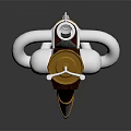 Futuristic Weapon Design Featuring Metallic Structure Gold Accents And Sleek Barrel Components