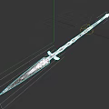 Ancient Decorative Sword with Intricate Golden Patterns on Blade and Hilt for Fantasy Collection