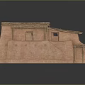 Traditional Clay Brick Building With Wooden Beam Supported Thatch Roof And Stepped Platform