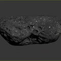 Glowing Rock With Red Luminous Spots On Dark Textured Background Surface 3d model