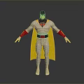 Superhero Themed Decorative Furniture Statue With White Body Yellow Cape
