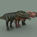 Realistic Dinosaur Models In Three Different Colors Standing With Detailed Textures 3d model