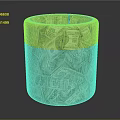 Unique Trash Can Woven From Dollar Bills With Creative Decorative Design 3d model