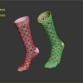 Stylish Playing Card Pattern Socks White Base With Red Black Heart Diamond Designs