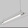 Modern Linear Chandelier Design With Suspended Metal Frame And Sleek Interior Style