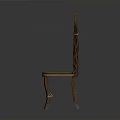 Unique Wooden Chair With Intricate Leaf Design Back And Green Cushioned Seat For Home Decor