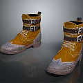 Yellow Daily Life Boots With Straps And Buckles Practical Vintage Style Footwear