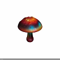 Vibrant Plant Mushroom Featuring Red Brown Cap With Bulbous Texture And Yellow Red Gradient Stem