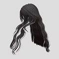 Woman With Long Black Wavy Hair Seen From Back View In Elegant Silhouette