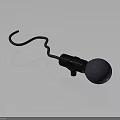 Practical Metal Hook Device With Curved Rod Black Connector And Purple Ball