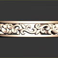 Rose Gold Ring With Intricate Filigree Design And Shiny Delicate Patterns 3d model