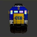 CSX Gray Blue Yellow Locomotive Train Model with Reflective Surface