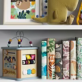 Colorful Cute Decorative Ornament Set With Plush Toys Animal Paintings And Building Blocks
