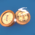 Open Bamboo Steamers With Steaming Hot Dumplings On Blue Background