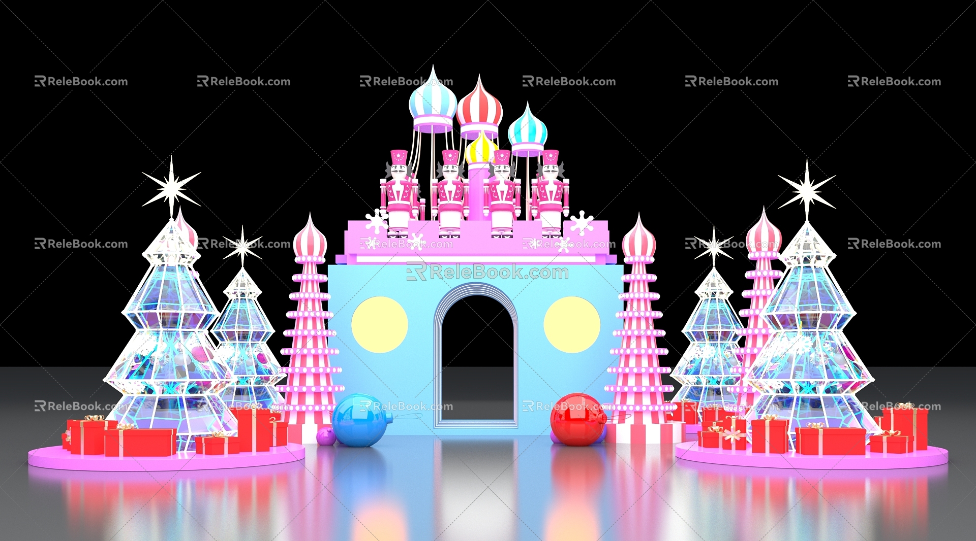 Modern Christmas Meichen Meichen Castle Christmas Tree Crystal Christmas Tree Crystal Device Art 3d model