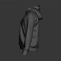 Comfortable Gray Hooded Sweatshirt With Blue Chest Logo For Daily Living Use