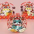 Year of the Snake Beautiful Chen Snake Baby 2025 Heap Head Door to Welcome New Year Spring Festival Year of the Snake Image 3d model