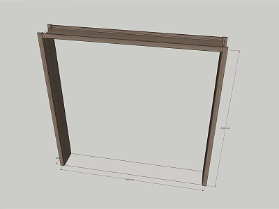 Wooden Frame Structure With Detailed Dimension Measurements For Furniture Components 3d model