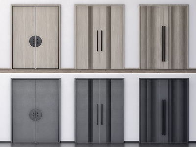 Modern Double Door Minimalist Double Door 3d model