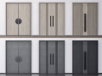 Modern Double Door Minimalist Double Door 3d model