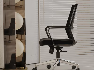 Modern Ergonomic Mesh Back Office Chair With Adjustable Height And Metal Base 3d model