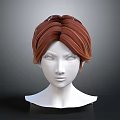 Game Movie Character 3D Model Female Brown Short Hair With Bangs And White Facial Features