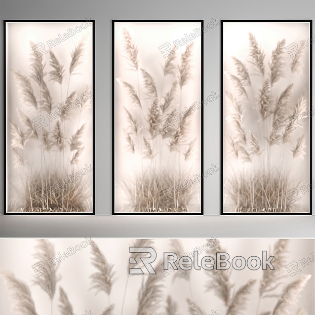 Plant module Plant box and vertical dried flower garden located in translucent glass dried reeds model