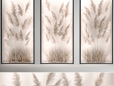 Plant module Plant box and vertical dried flower garden located in translucent glass dried reeds model