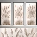 Modern Framed Reed Wall Decor Set of Three for Home Interior