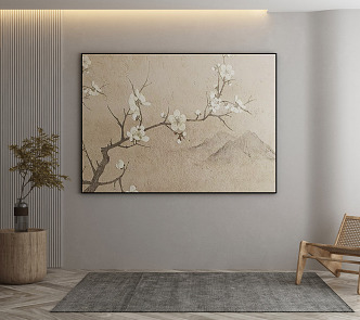 New Chinese Plant Painting Decorative Painting 3d model