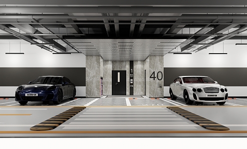 INDUSTRIAL LOFT PARKING INDOOR UNDERGROUND PARKING 3d model