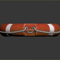 Child Swimming Safety Red Lifebuoy With White Stripes And Rope