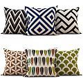Decorative Throw Pillows With Geometric Patterns In Various Colors And Designs 3d model