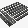 Black Grilles and Vents Featuring Various Shapes Different Designs Arranged Neatly