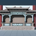 Ancient Architecture Featuring Traditional Roof Carved Decorations Red Pillars And Stone Base