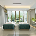 Luxurious SPA Sauna Room Interior with Massage Beds Wooden Decor and Natural Light