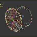 Two Transparent Circular Mesh Structures With Ring Edges On Dark Background