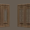 Traditional Wooden Double Panel Doors With Lattice Design And Glass Inserts