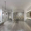 Boutique Elegant Modern Interior With Shelves Product Display And Warm Lighting