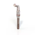 Rusted Metal Pipe With Elbow Joint For Industrial Plumbing Fixture