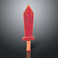 Fantasy Character And Creature With Red Sword Featuring Unique Blade Design 3d model